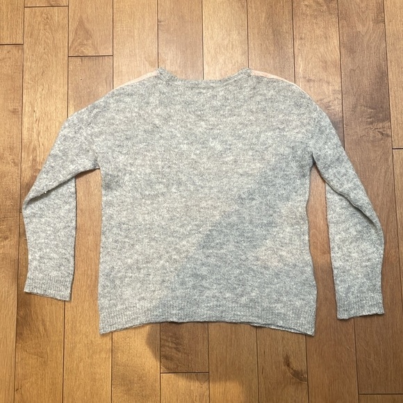 Immagini Grey & Pink Stripe Alpaca Wool Crewneck knit Sweater Pullover Italy M - Picture 11 of 11